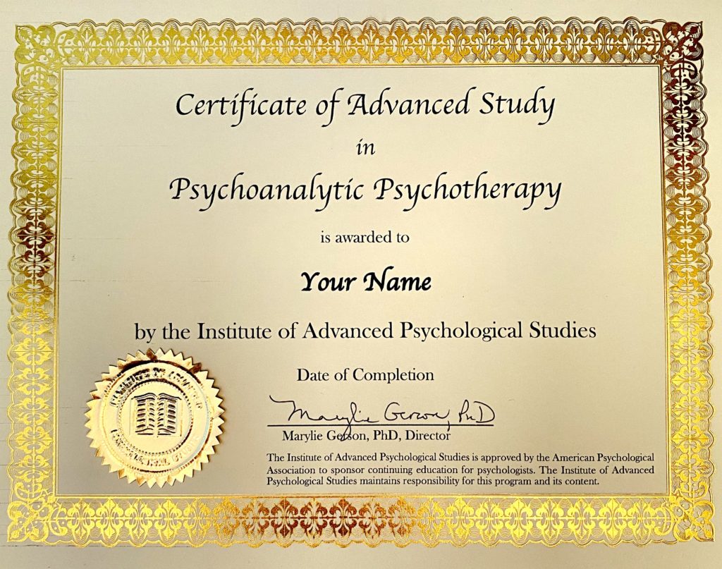 Certificate of Advanced Study PsychStudies net